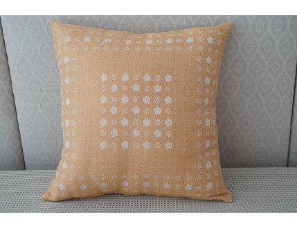 Orange pillow case with little flowers