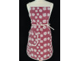 Bordeaux apron with flowers and pocket