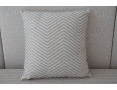 Striped zig-zag pillow case creme-grey
