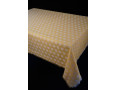 Yellow tablecloth with edelweiss and fringe hem