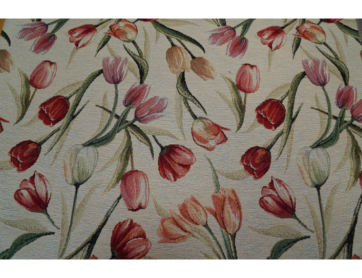 Gobelin fabric with tulips