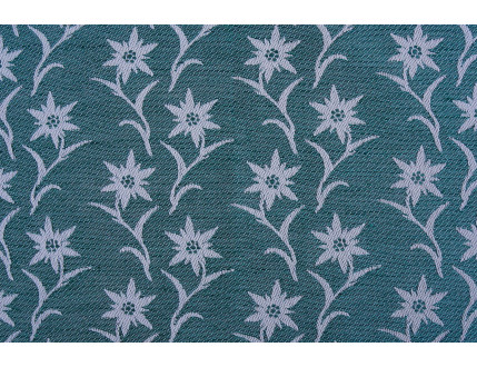 Free sample green piece of fabric with edelweiss