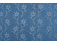 Hellblauer Jacquard-Stoff aus gemischter Baumwolle und Leinen mit Edelweiß