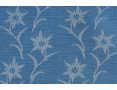 Hellblauer Jacquard-Stoff aus gemischter Baumwolle und Leinen mit Edelweiß